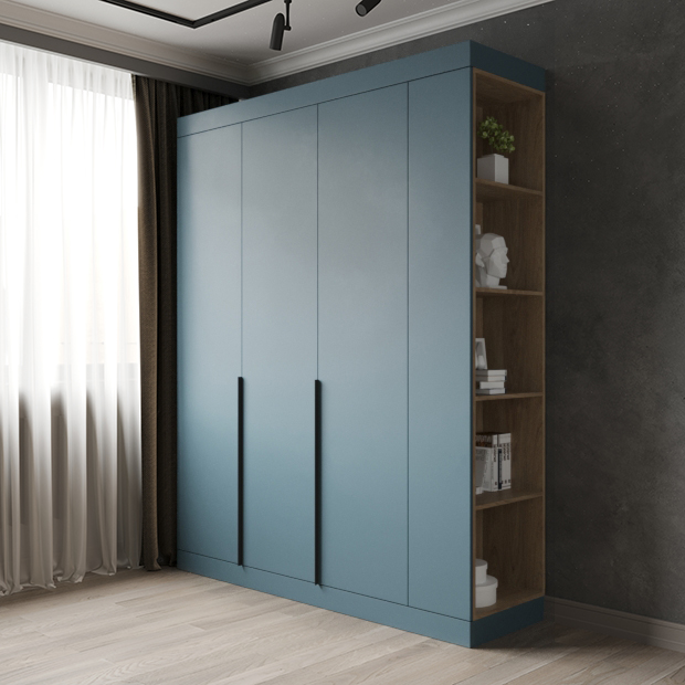 Шкаф распашной с фрезеровкой Чешуя, терракотового цвета