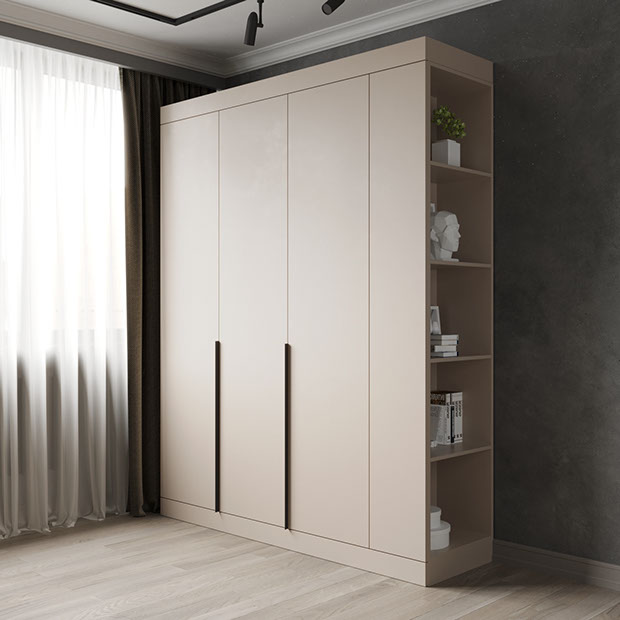 Шкаф распашной с фрезеровкой Чешуя, терракотового цвета